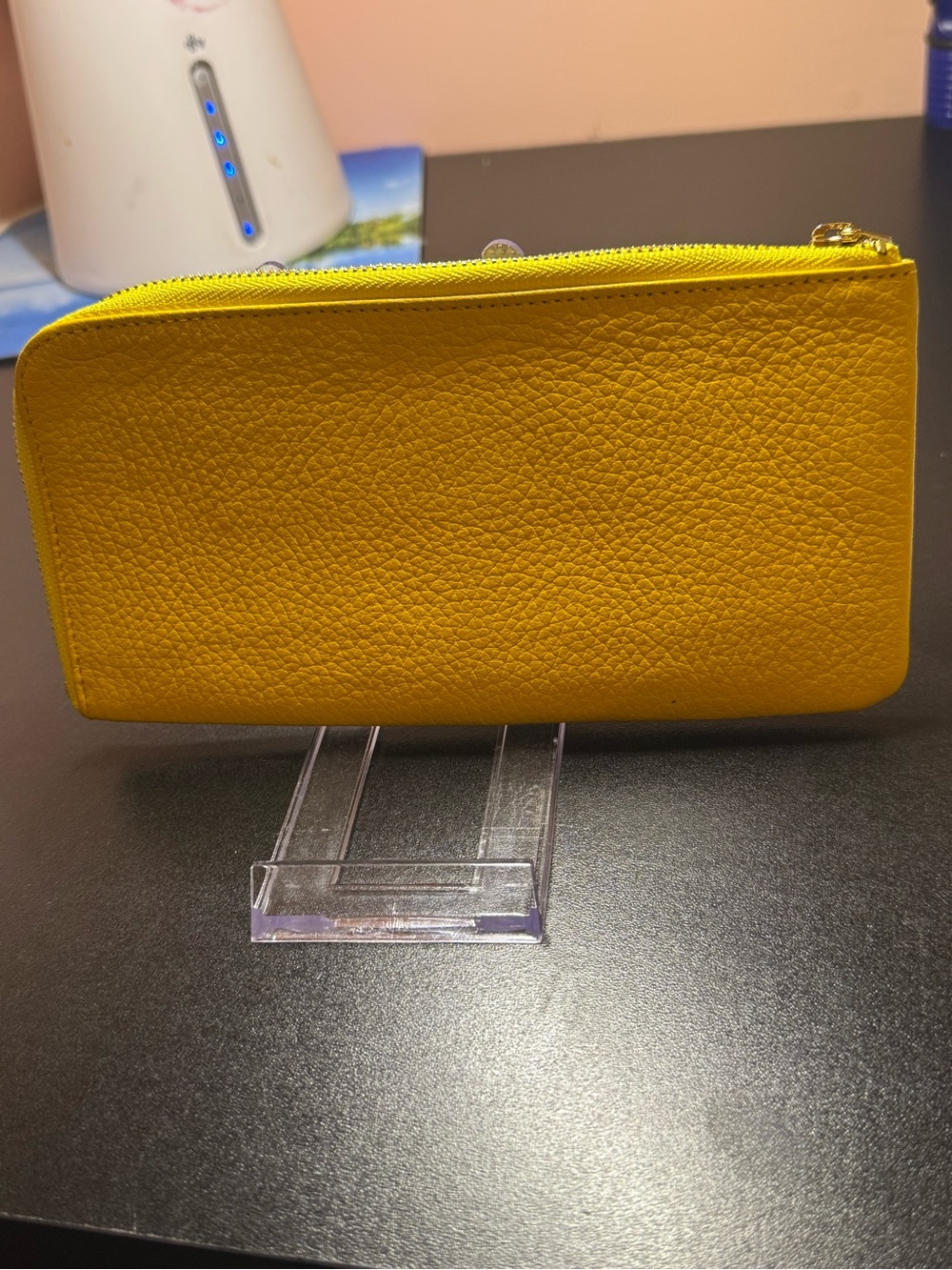 Leather Zip Wallet/pouch  with Rainbow Trim from Japan with cute turtle Sharm - Picture 5 of 10